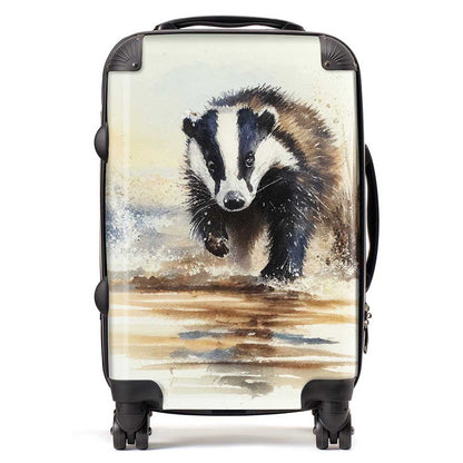 Wading Badger Watercolour Suitcase