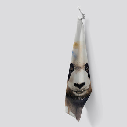 Panda Watercolour Tea Towel