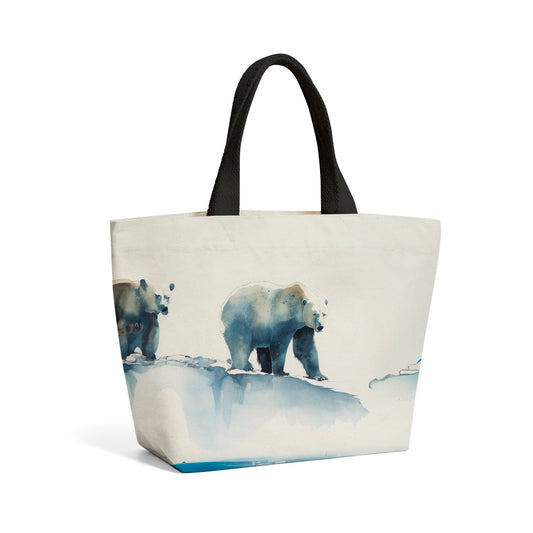 Polar Bear Watercolour Beach Shopper Tote Bag