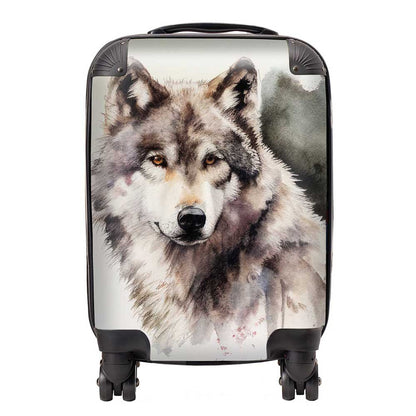 Loyal Wolf Watercolour Suitcase