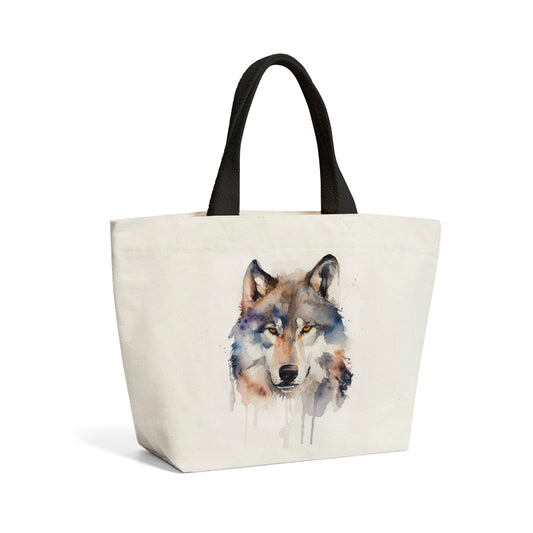 Wolf Watercolour Beach Shopper Tote Bag