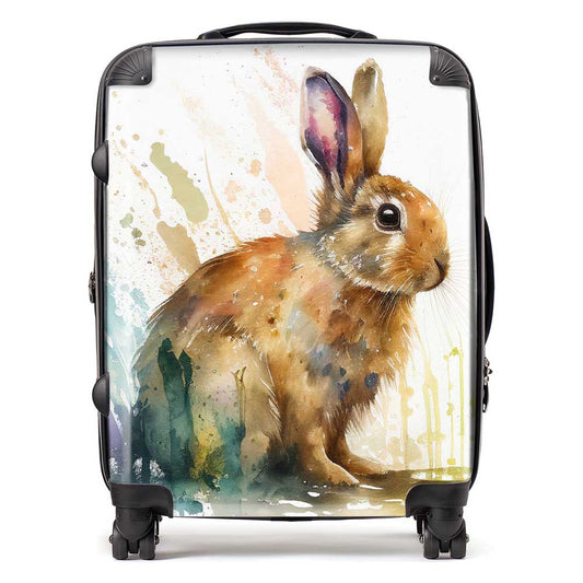 Rabbit Splash Watercolour Suitcase