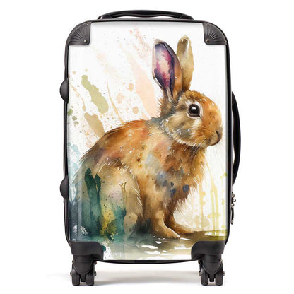 Rabbit Splash Watercolour Suitcase