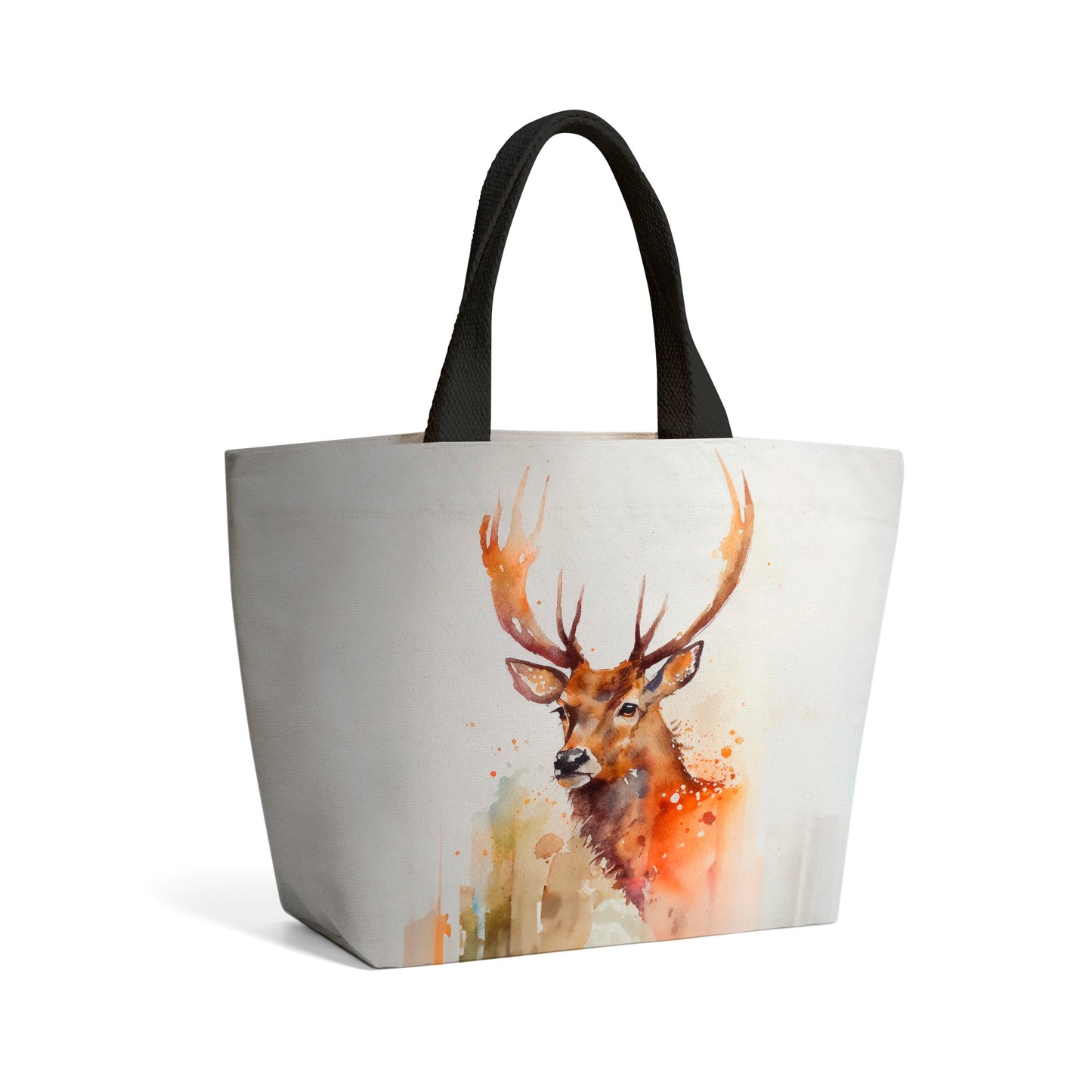 Majestic Stag Watercolour Beach Shopper Tote Bag