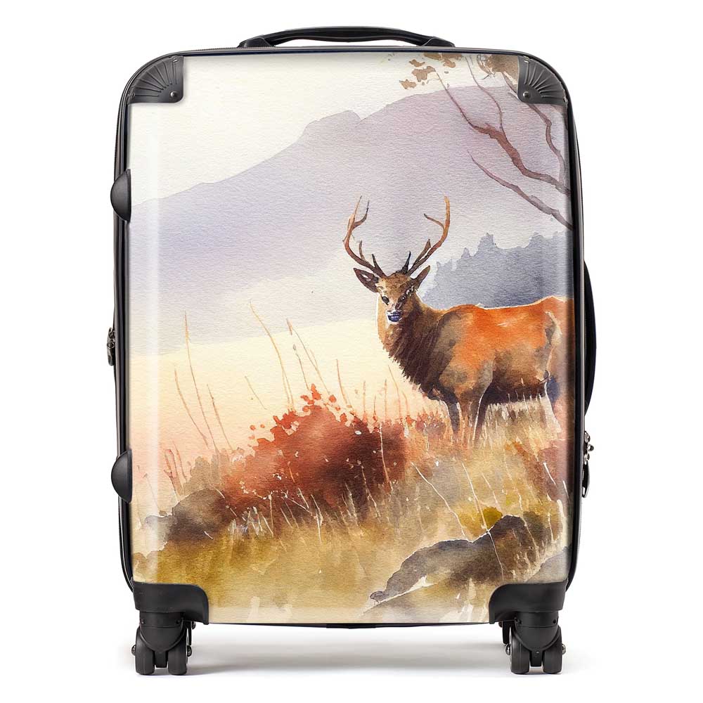 Stag Deer Water Colour Suitcase