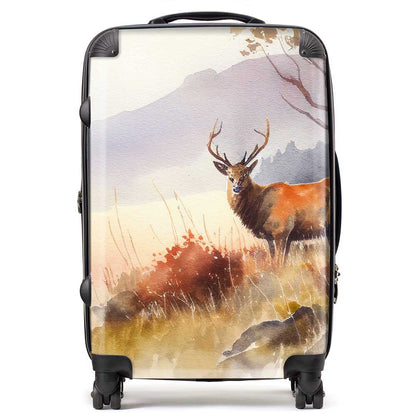 Stag Deer Water Colour Suitcase