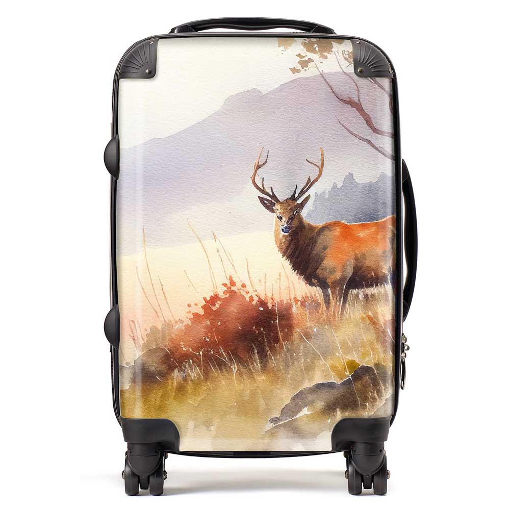 Stag Deer Water Colour Suitcase