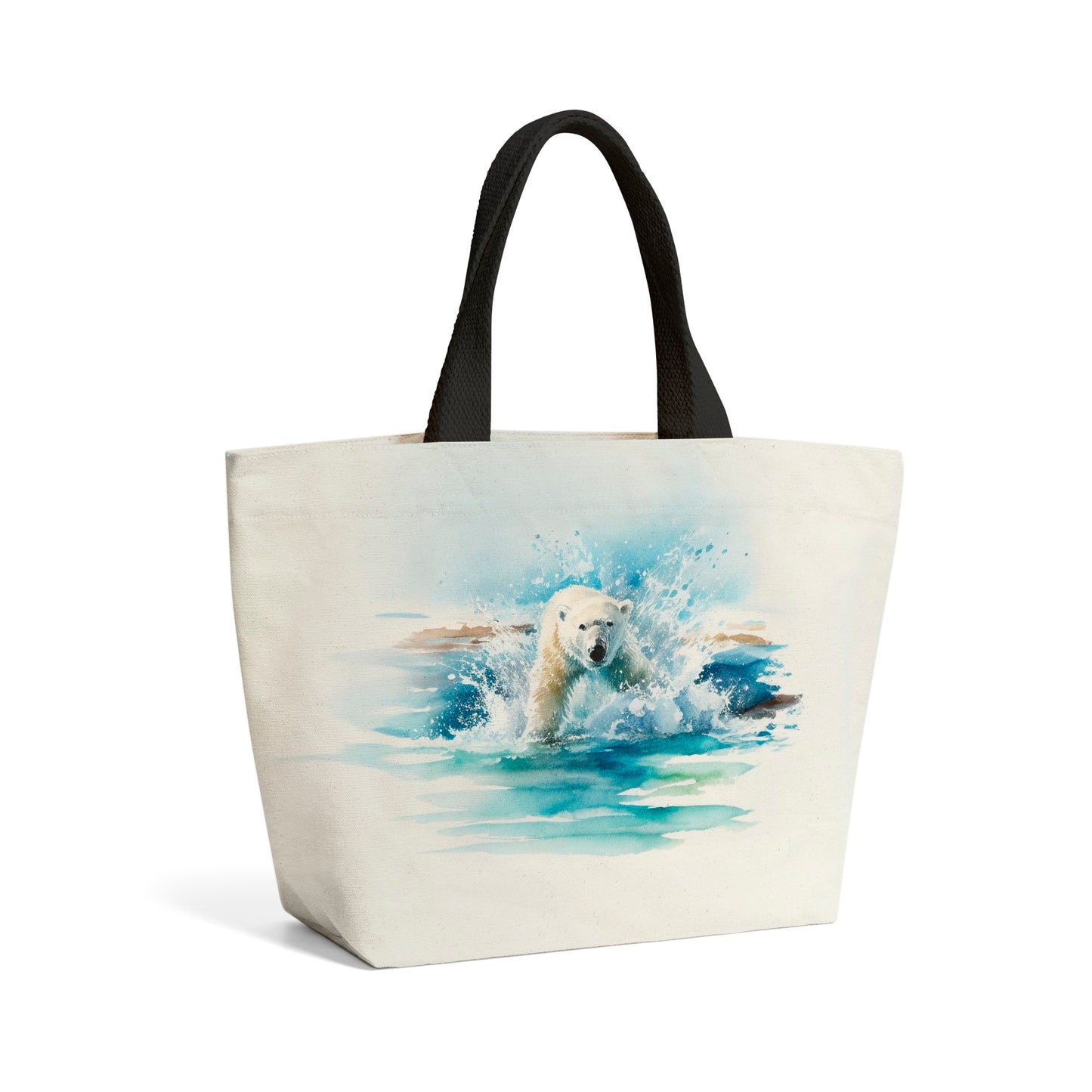 Hunting Polar Bear Watercolour Beach Shopper Tote Bag