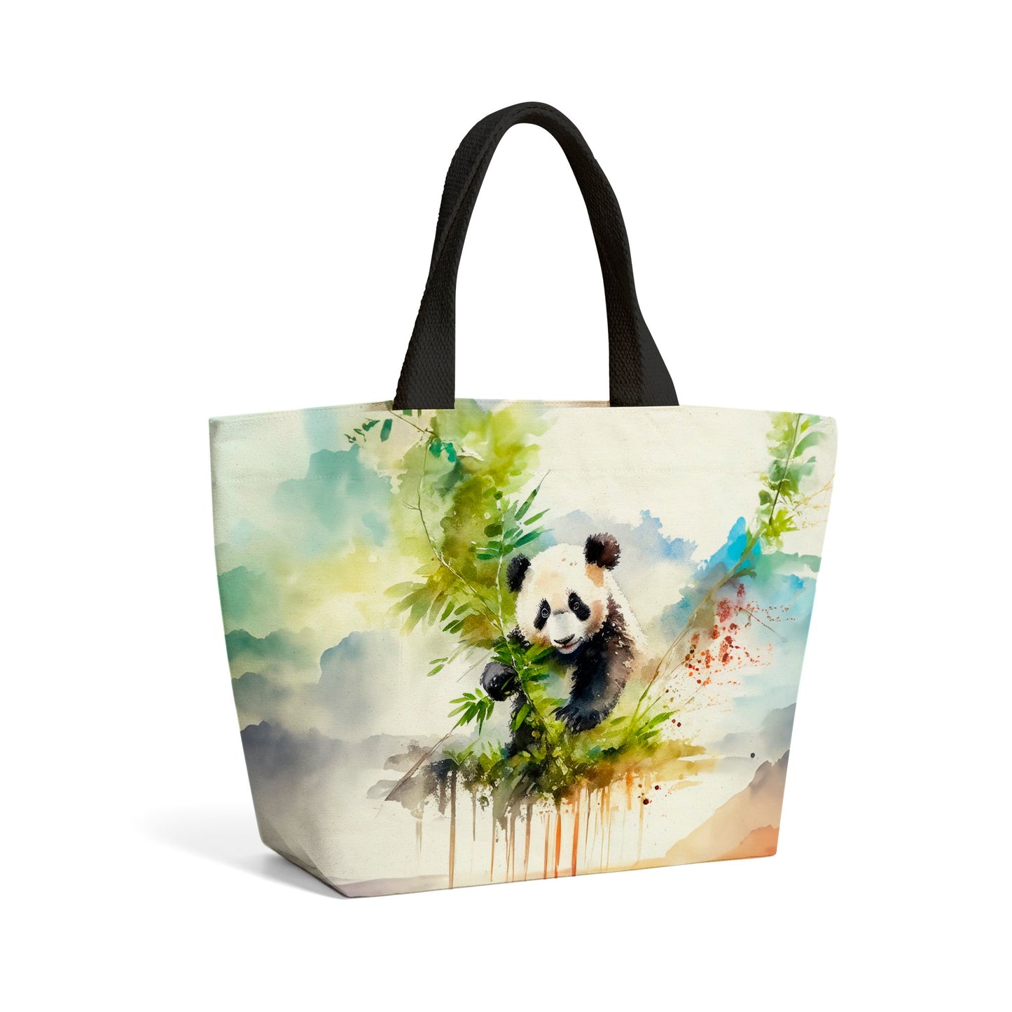 Panda Eating Bamboo Watercolour Beach Shopper Tote Bag