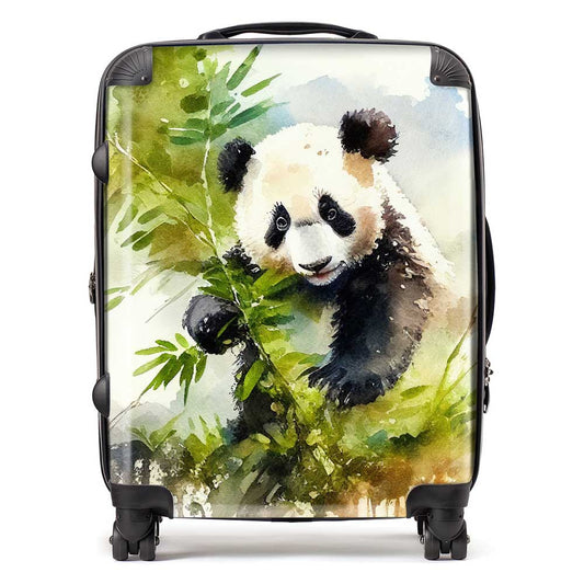 Panda Eating Bamboo Watercolour Suitcase