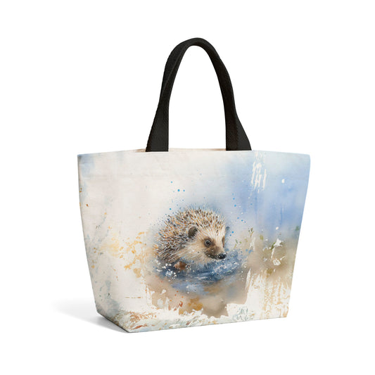 Hedgehog Watercolour Beach Shopper Tote Bag