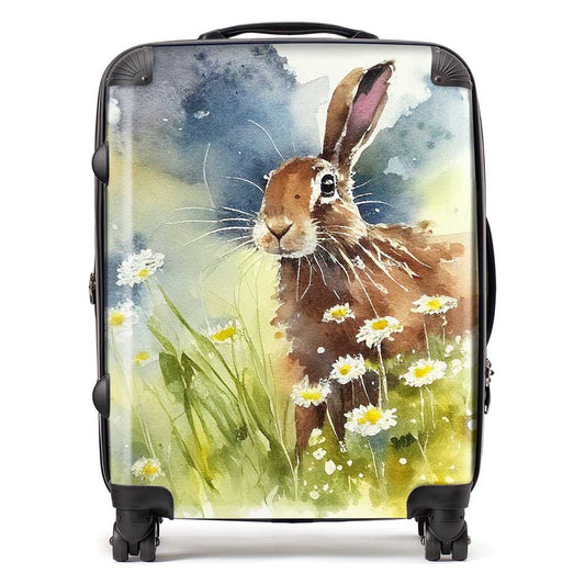 Hare And Daisies Watercolour Suitcase