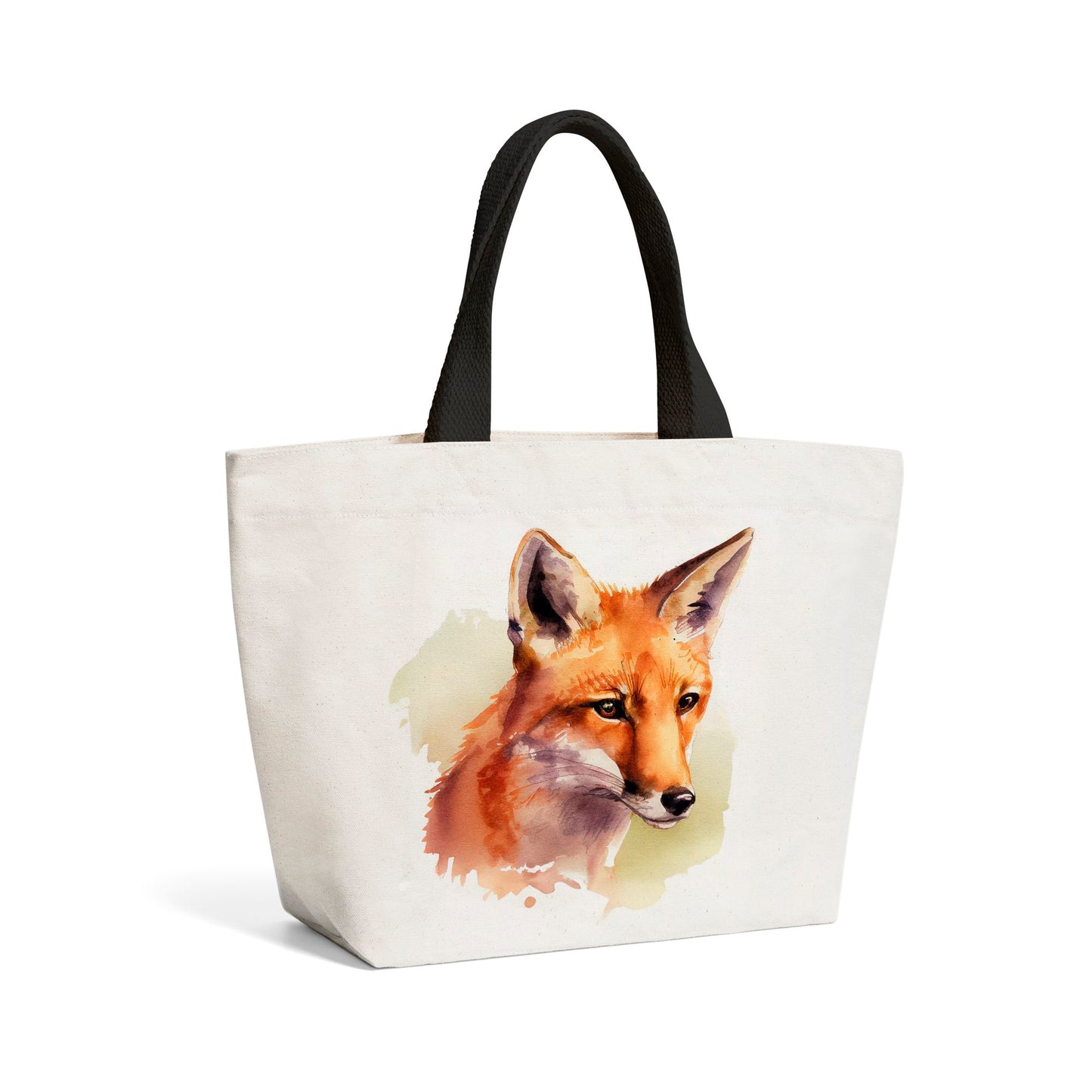 Fox Watercolour Beach Shopper Tote Bag