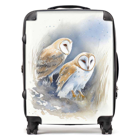 Barn Ano Owls Watercolour Suitcase