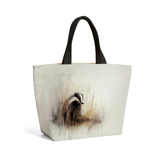 Badger Watercolour Beach Shopper Tote Bag