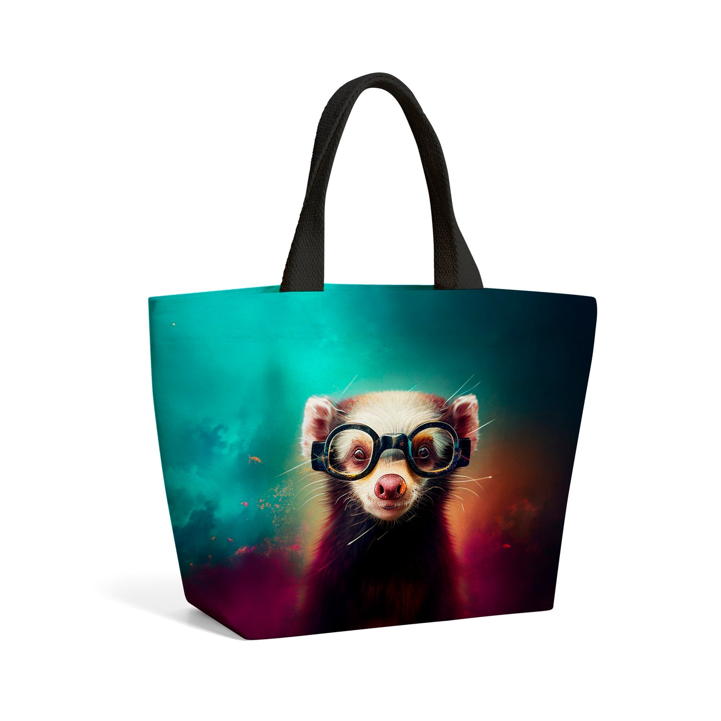 Ferret Splashart Beach Shopper Tote Bag