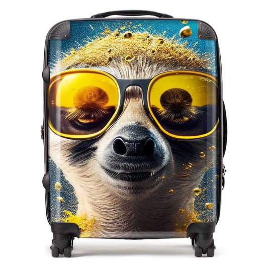 Meerkat With Golden Glasses Splashart Suitcase