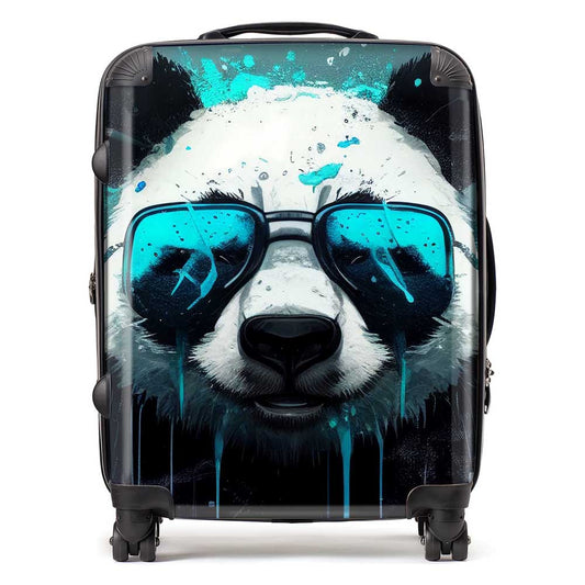 Panda With Blue Glasses Splashart Suitcase