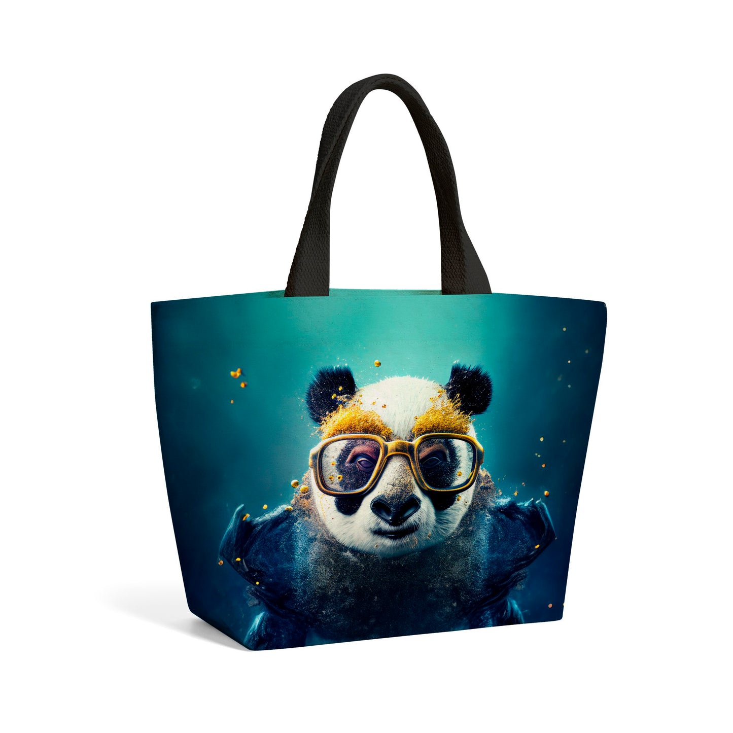 Panda With Golden Glasses Splashart Beach Shopper Tote Bag