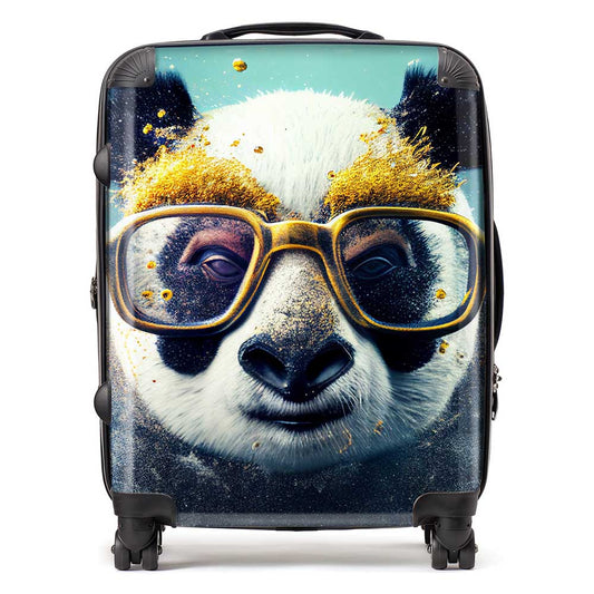 Panda With Golden Glasses Splashart Suitcase