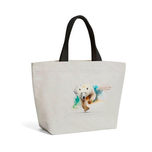 Charging Polar Bear Beach Shopper Tote Bag