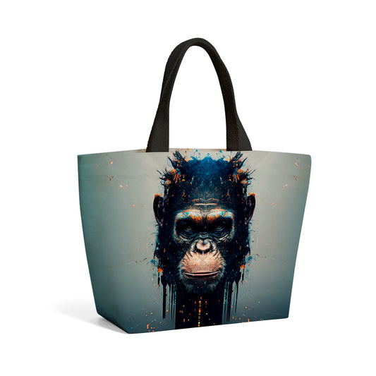 Gorilla Face Splashart Beach Shopper Tote Bag