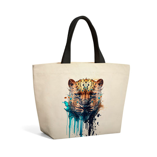 Leapoard Splashart, Light Background Beach Shopper Tote Bag