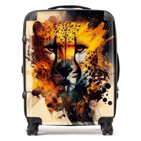 Cheetah Face Splashart Suitcase