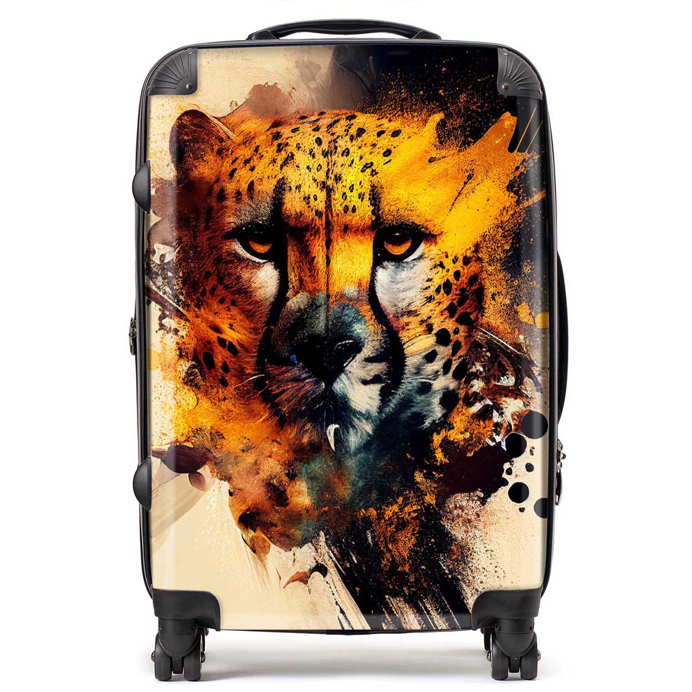 Cheetah Face Splashart Suitcase