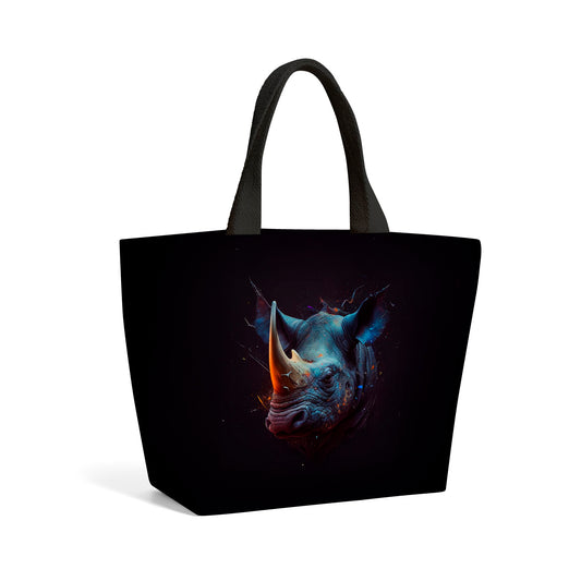 Rhino Face Splashart Beach Shopper Tote Bag