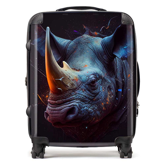 Rhino Face Splashart Suitcase