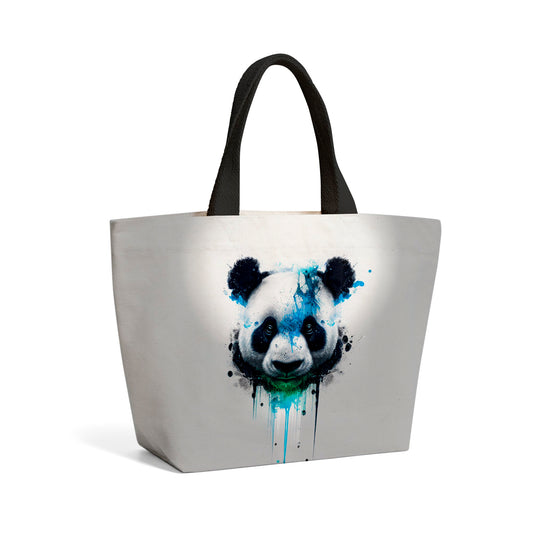 Panda Face Splashart Light Background Beach Shopper Tote Bag