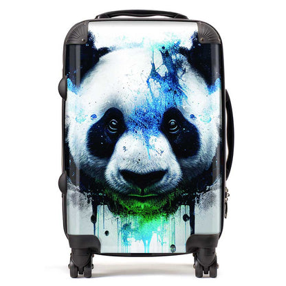 Panda Face Splashart Light Background Suitcase