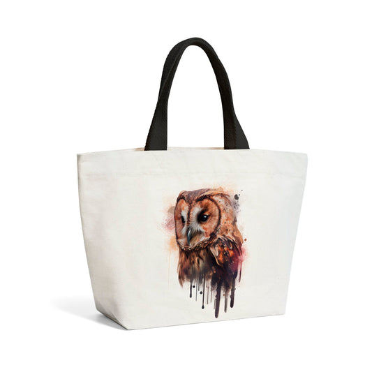 Tawny Owl Splashart Light Background Beach Shopper Tote Bag