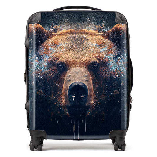 Brown Bear Face Splashart Suitcase