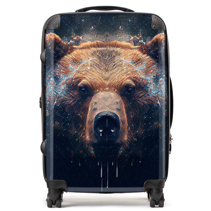 Brown Bear Face Splashart Suitcase