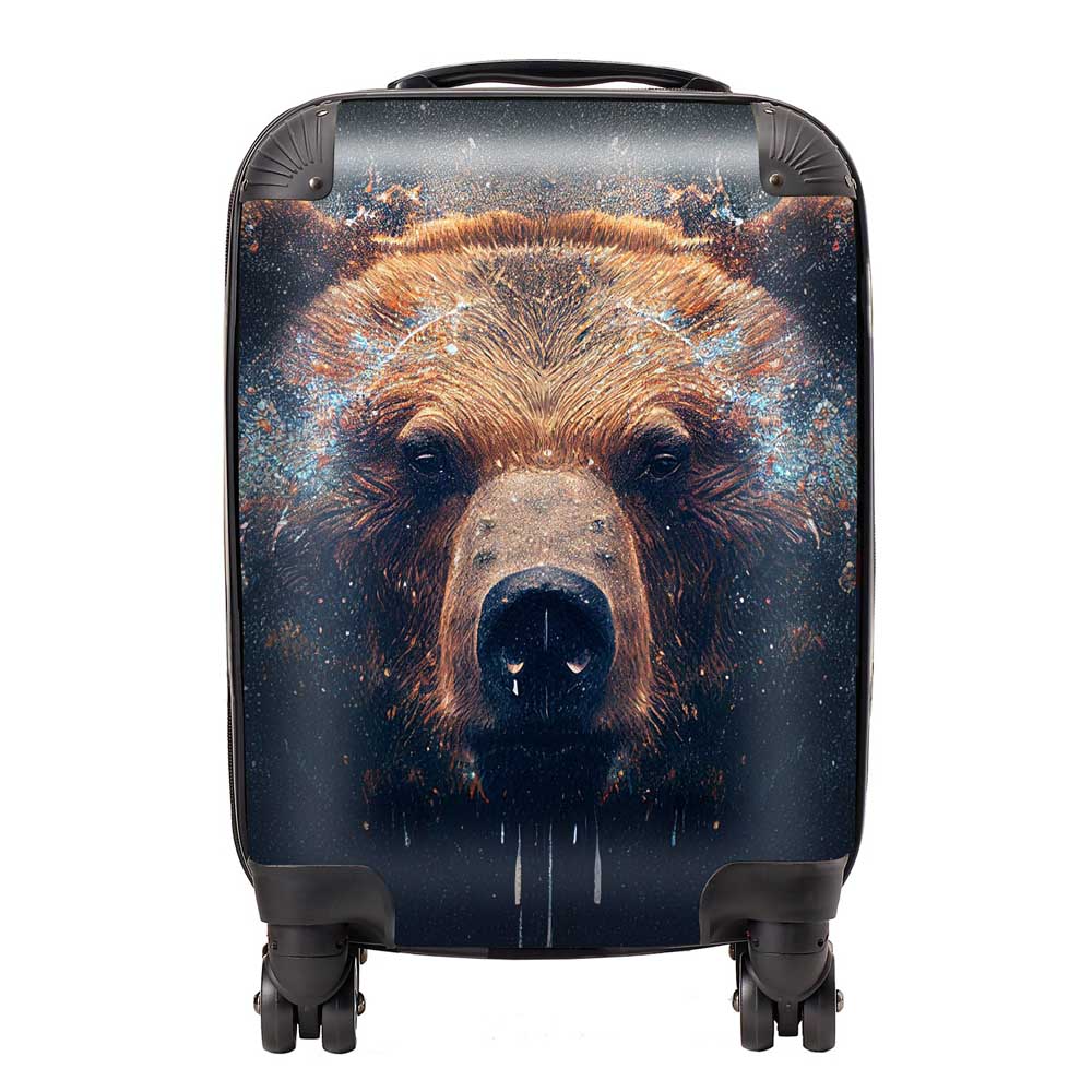 Brown Bear Face Splashart Suitcase