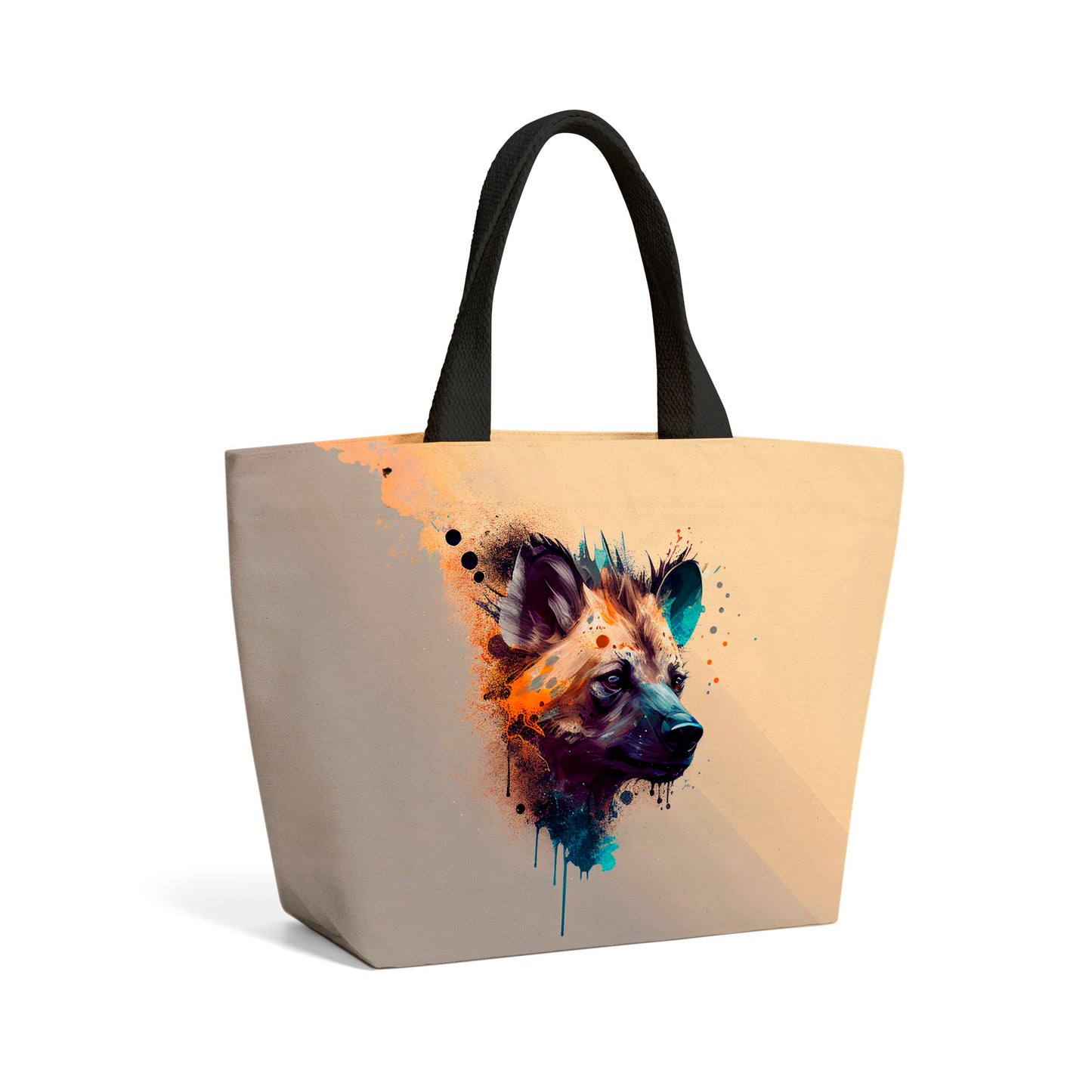 Hyena Face Splashart Light Background Beach Shopper Tote Bag