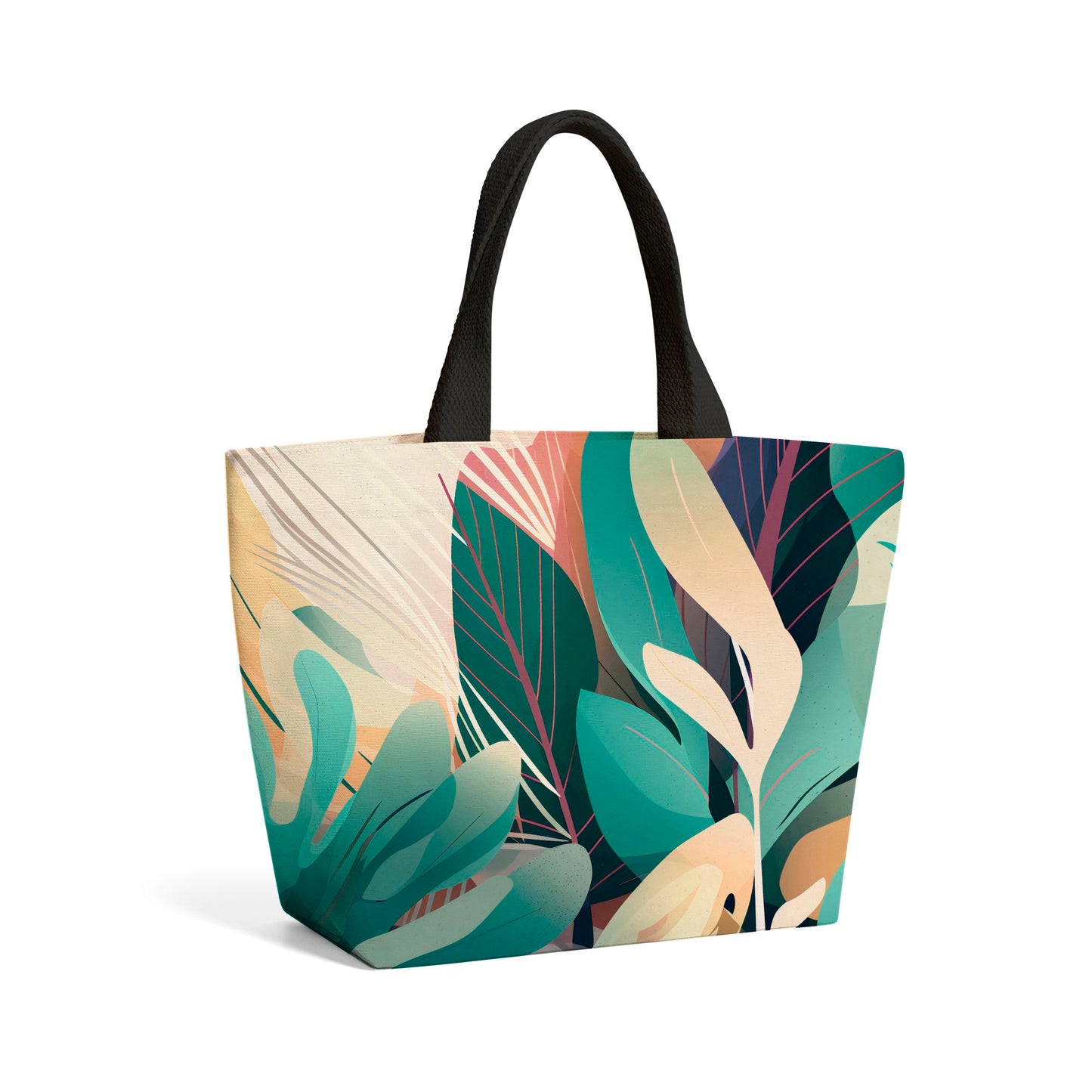 Abstract Tropical Leaves Beach Shopper Tote Bag