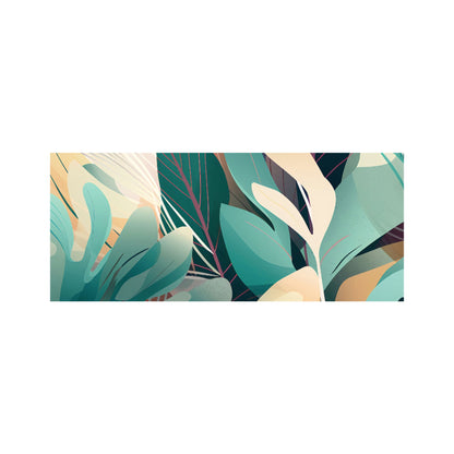 Abstract Tropical Leaves Glass Bathroom Splashback