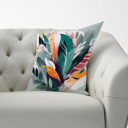 Coloured Abstrace Feather Leaves Cushions