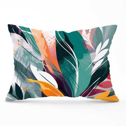 Coloured Abstrace Feather Leaves Cushions