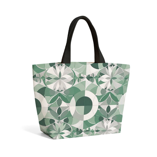 Geometric Pastel Green Beach Shopper Tote Bag