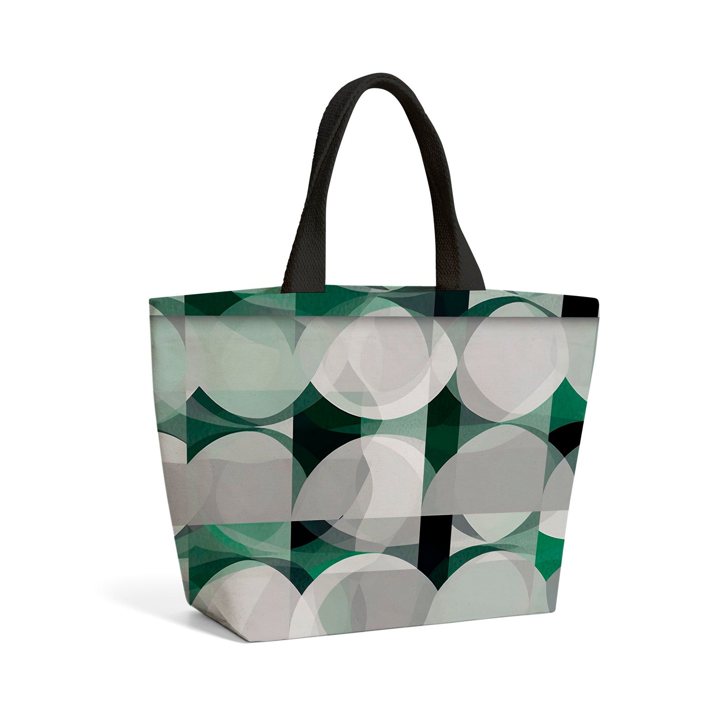 Geometric Grey Green Beach Shopper Tote Bag