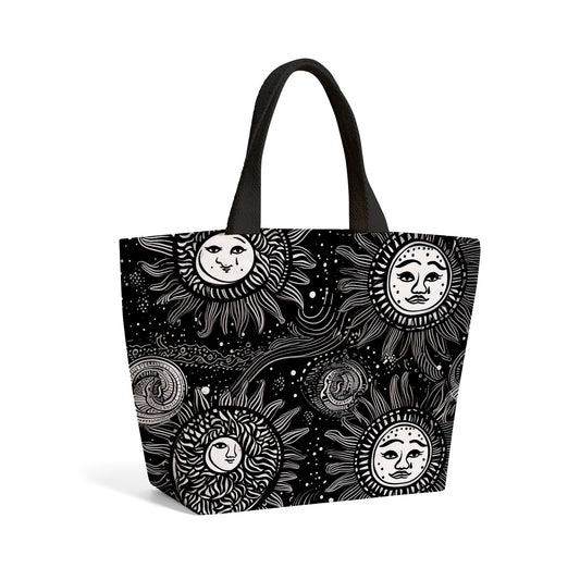 Moon and Sun White Black Beach Shopper Tote Bag