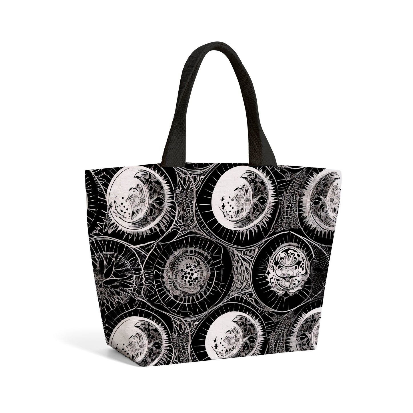 Black White Moon and Sun Beach Shopper Tote Bag