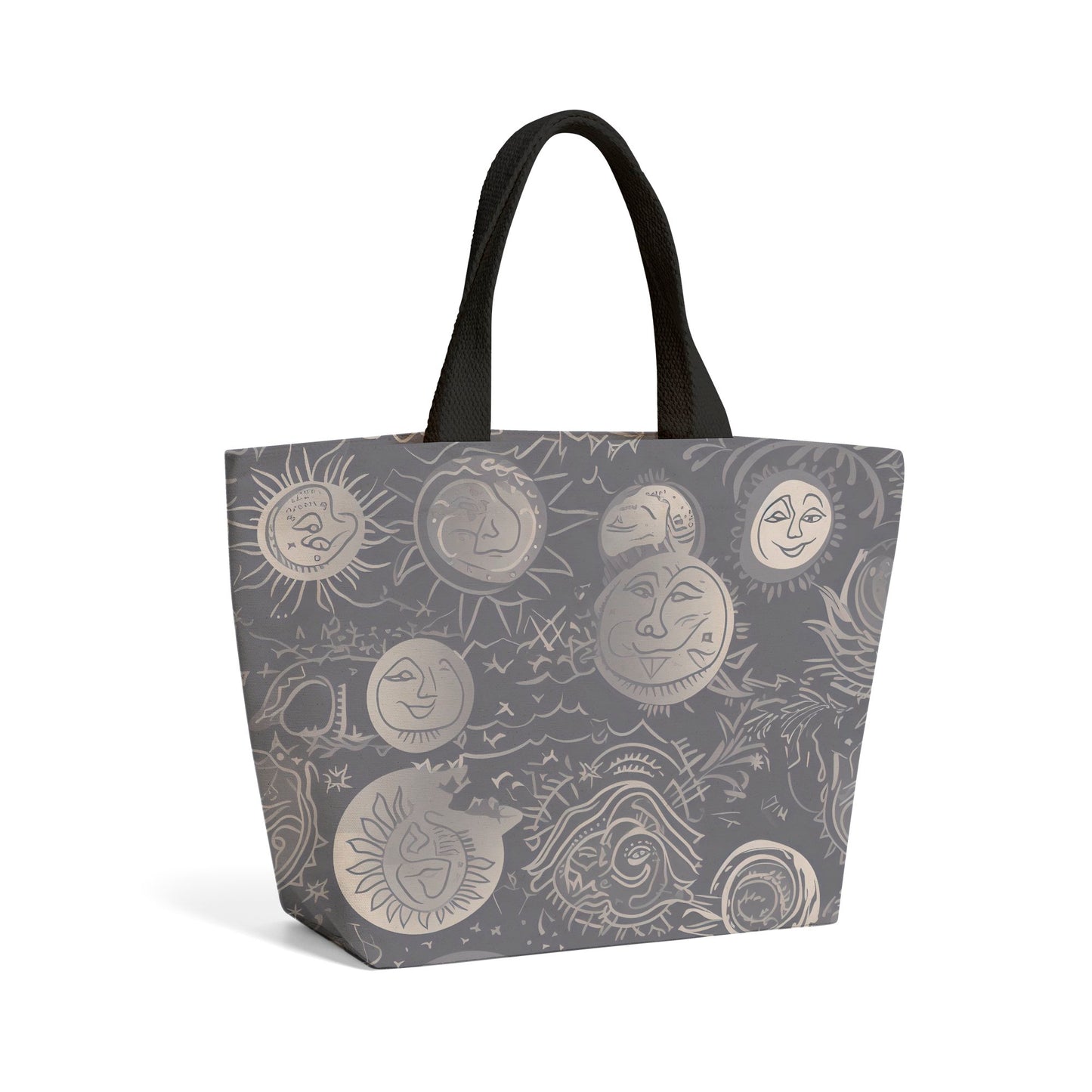 Sun and Moon in Grey Beach Shopper Tote Bag