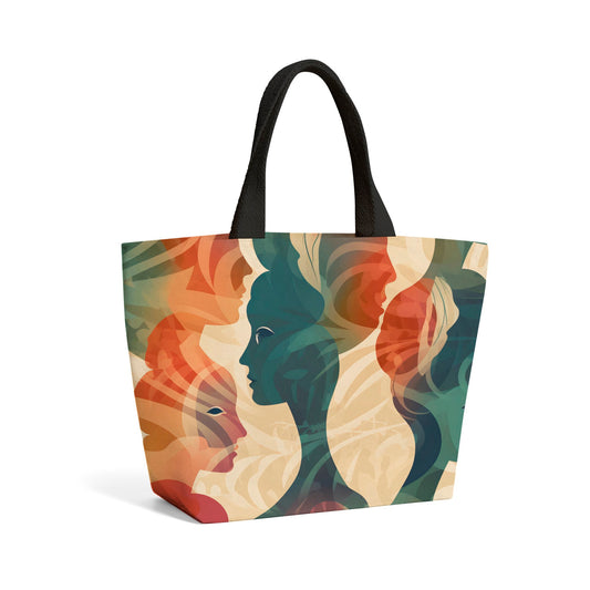 Coloured Silhouette Beach Shopper Tote Bag