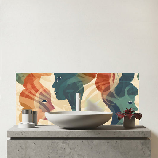 Coloured Silhouette Glass Bathroom Splashback