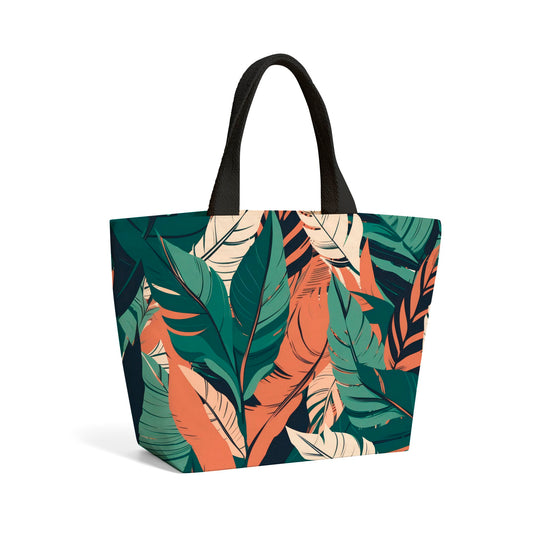 Autumn Tropical Leaves Beach Shopper Tote Bag